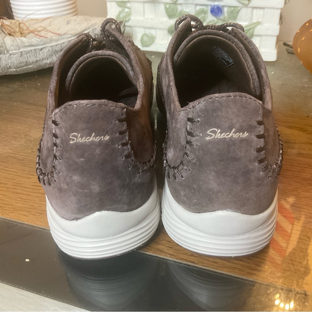 SKECHERS WOMENS  SEAGER-PROSPECT-MOC TOE WHIPSTITCHED LACE UP SNEAKERS 9.5 NEW - Picture 6 of 7